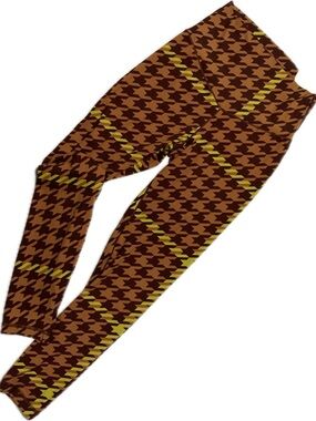Offline by Aerie High-Rise Brown & Mustard Houndstooth Leggings - Women